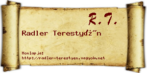 Radler Terestyén névjegykártya